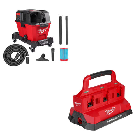 Milwaukee 0910-20 M18 FUEL 6 Gal Wet/Dry Vac Kit W/ 48-59-1809 Charger