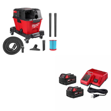 Milwaukee 0910-20 M18 FUEL 6 Gal Vacuum, Bare W/ 48-59-1852B M18 18V Starter Kit