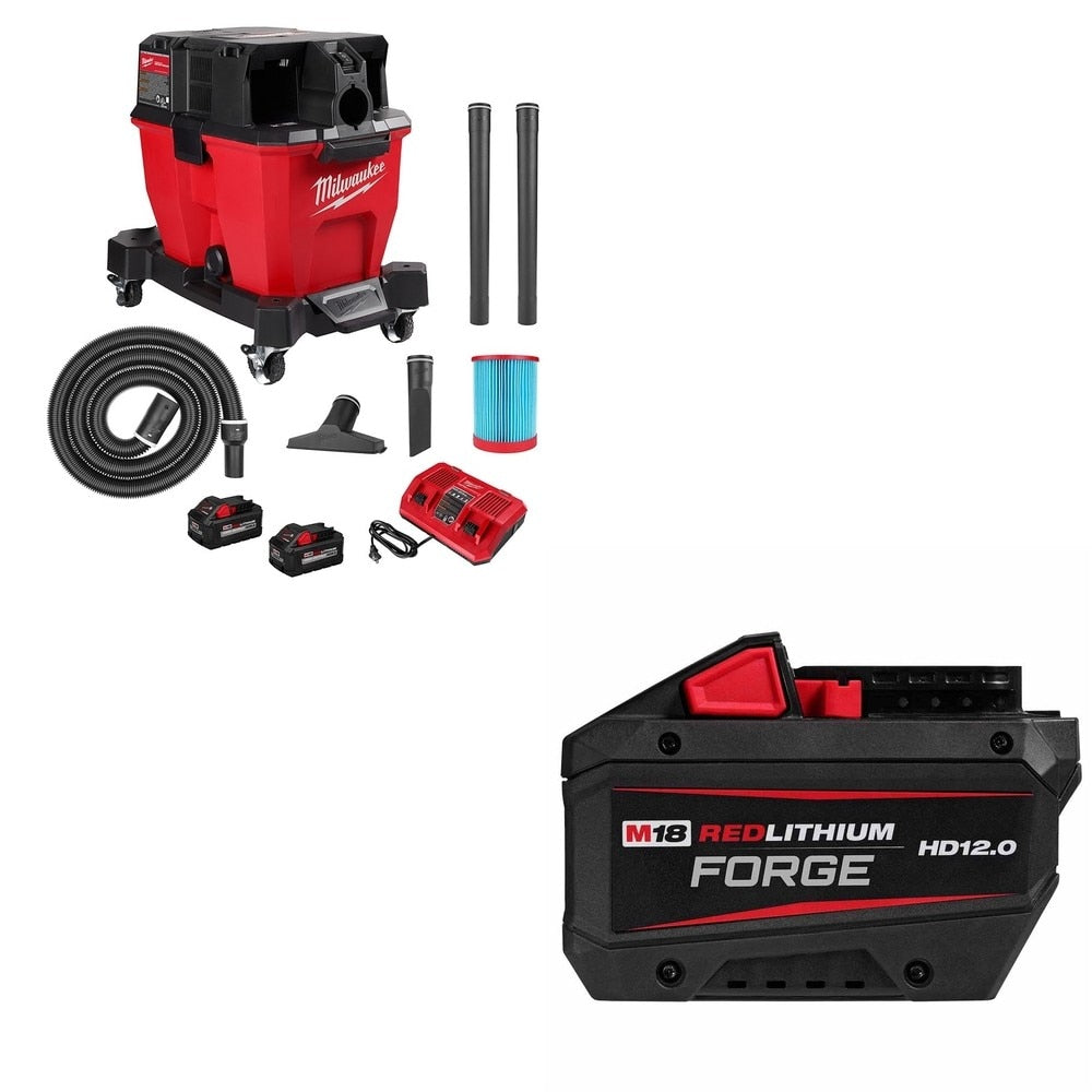 Milwaukee 0920-22HD 9-Gallon Dual-Battery Wet/Dry Vacuum W/ FREE 48-11-1813 M18 Battery