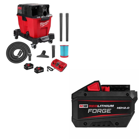 Milwaukee 0920-22HD 9-Gallon Dual-Battery Wet/Dry Vacuum W/ FREE 48-11-1813 M18 Battery