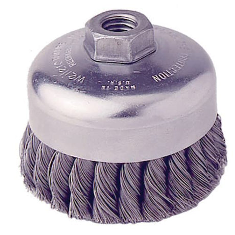 Weiler 12306 4" Single Row Wire Cup Brush .014, 5/8"-11 A.H.