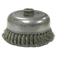 Weiler 12536 6" Double Row Wire Cup Brush, .014, 5/8"-11 A.H.