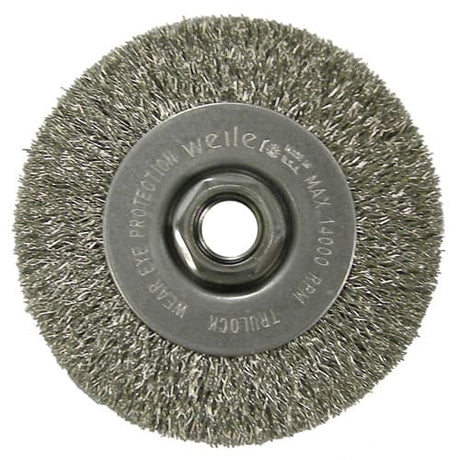 Weiler 13081 4" Narrow Crimped Wire Wheel, .014, 5/8"-11 A.H.