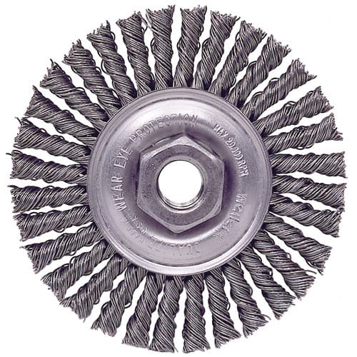 Weiler 13131 4" Stringer Bead Wire Wheel .020 Steel Wire, 5/8"-11 A.H.