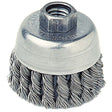 Weiler 13256 2-3/4" Single Row Wire Cup Brush, .020 SS, 3/8"-24 A.H.