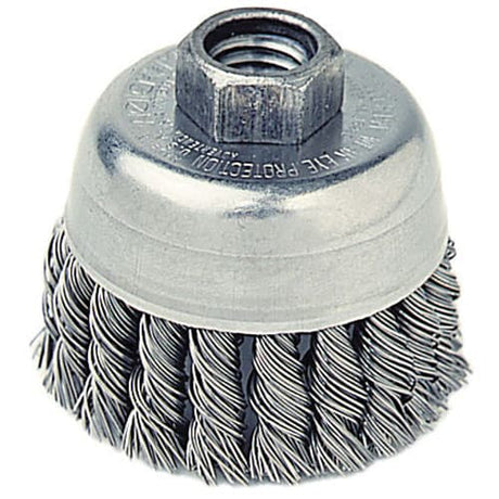 Weiler 13286 2-3/4" Single Row Wire Cup Brush, .020, 5/8"-11 A.H.