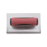 MarshallTown 156SSD 6" x 4" Stainless Steel Curved End Hand Edger 3/8" Radius 1/2" Lip with DuraSoft Handle - 3