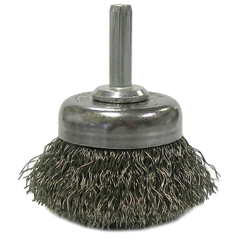 Weiler 14301 1 3/4" Crimped Wire Cup Brush, .0118 1/4" stem - 2