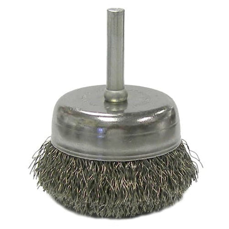 Weiler 14306 2" Crimped Wire Cup Brush, .0118, 1/4" Stem, Packs of 10