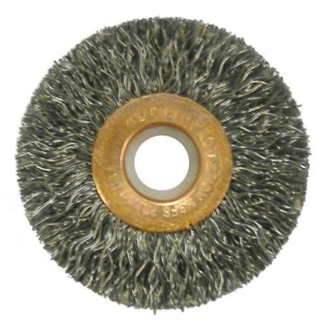 Weiler 15473 2" Copper Center Crimped Wire Wheel, .014, 1/2"-3/8" A.H.