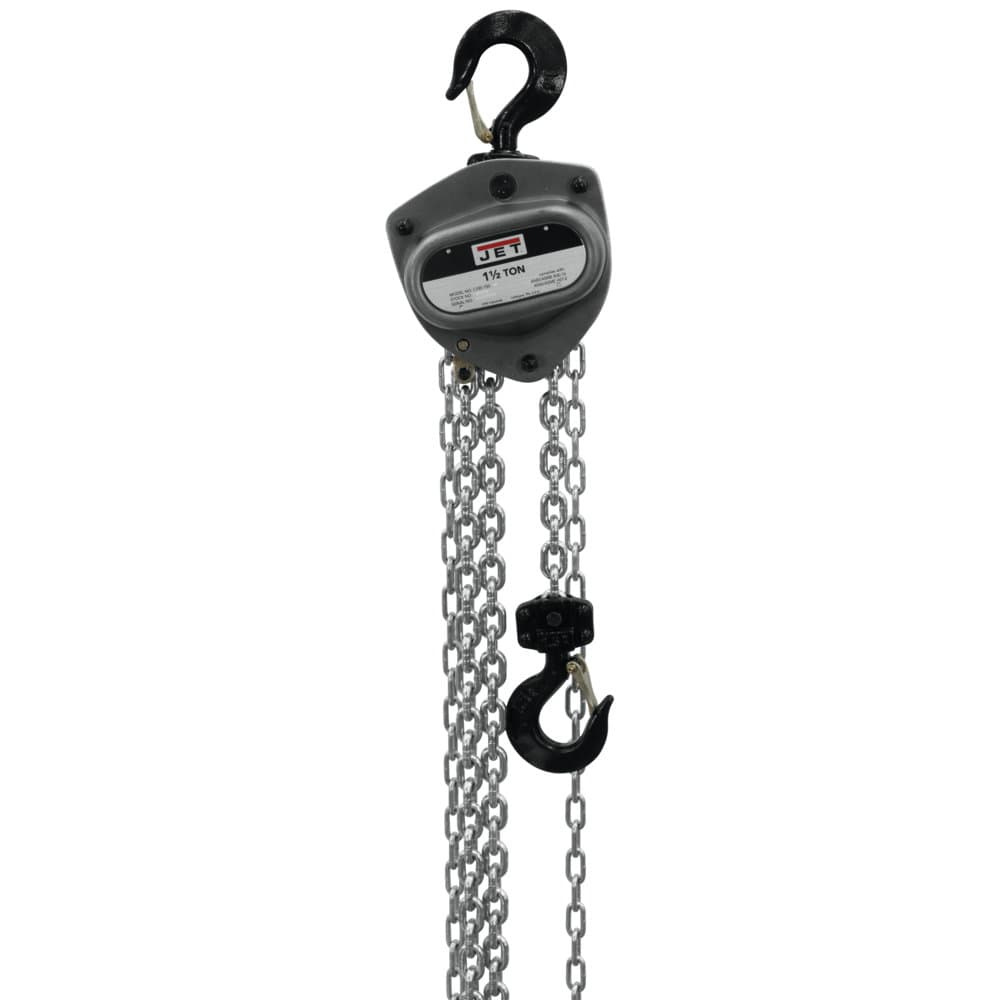 Jet JT9-201115 L-100-150WO-15 1.5-Ton Hand Chain Hoist 15' Lift, Overload Protection
