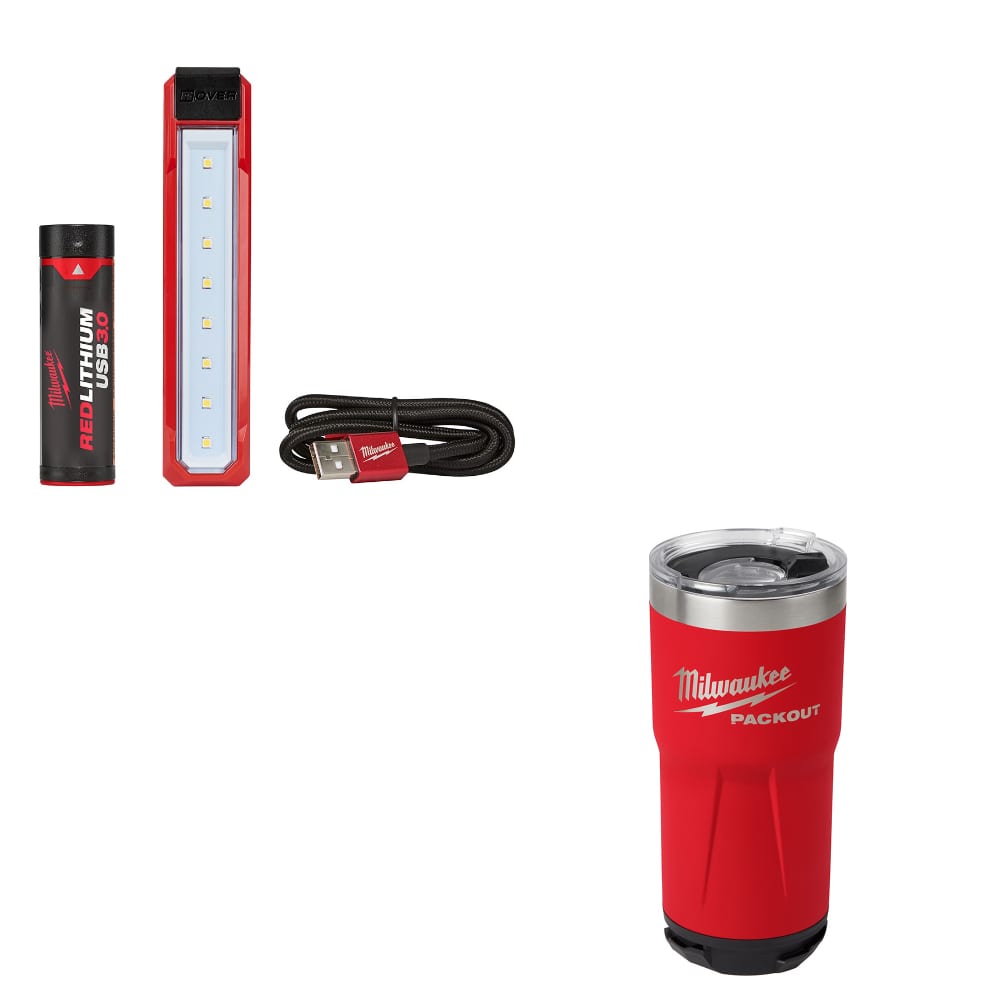 Milwaukee 2112-21 Flood Light W/ FREE 48-22-8392R PACKOUT 20oz Red Tumbler