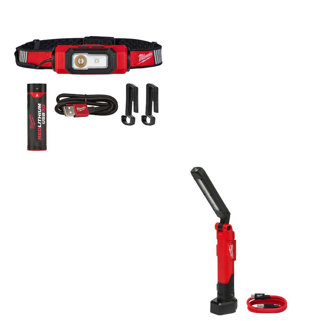 Milwaukee 2116-21 Hard Hat Light Kit W/ 2128-21 Stick Light