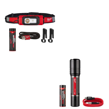 Milwaukee 2116-21 Hard Hat Light Kit W/ 2162-21 Flashlight