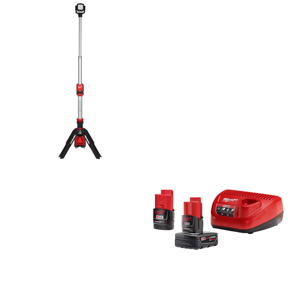 Milwaukee 2132-20 M12 Rocket Tower Light W/ 48-59-2424 M12 4Ah/2Ah Starter Kit