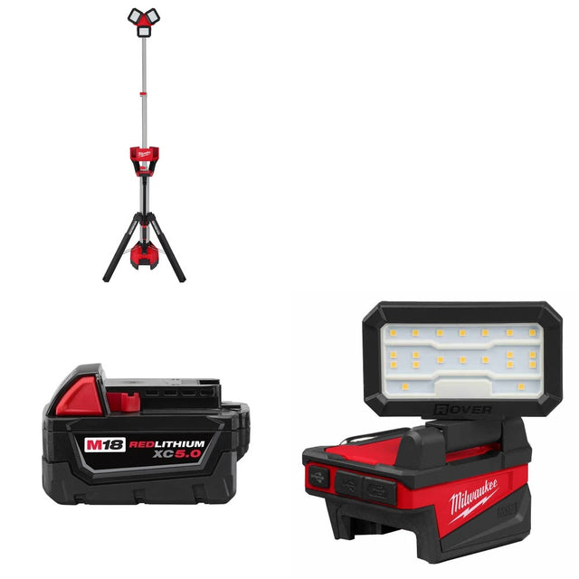 Milwaukee 2136-20 Tower Light Kit W/ FREE Battery and FREE Flood Light