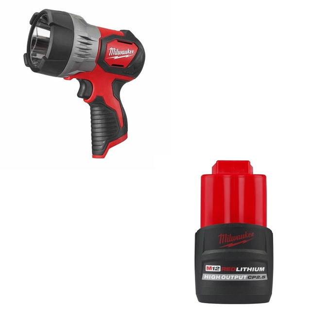 Milwaukee 2353-20 M12 TRUEVIEW LED Spotlight W/ FREE 48-11-2425 Battery Pack