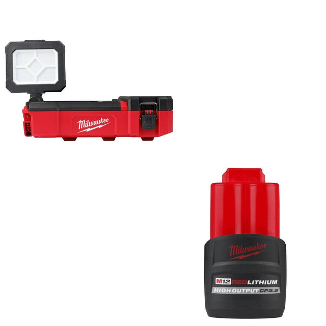 Milwaukee 2356-20 M12 PACKOUT Flood Light  W/ FREE 48-11-2425 M12 Battery Pack
