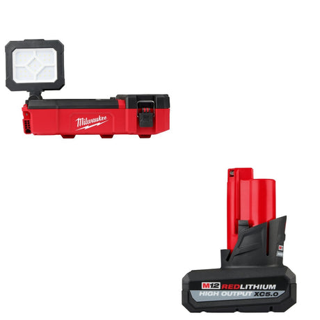 Milwaukee 2356-20 M12 PACKOUT Flood Light W/ 48-11-2450 M12 XC5.0 Battery Pack