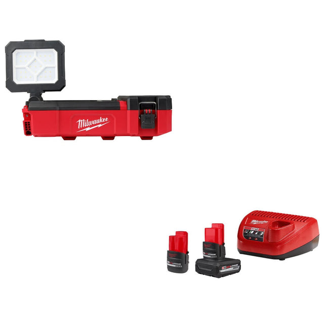 Milwaukee 2356-20 M12 PACKOUT Light W/ 48-59-2452S M12 2-Battery Starter Kit