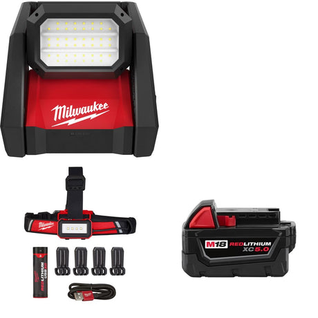 Milwaukee 2366-20 M18 ROVER Flood Light w/ 2115-21 Headlamp & FREE Battery Pack