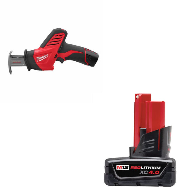 Milwaukee 2420-21 M12 12V Hackzall Saw Kit W/  48-11-2440 M12 XC4.0 Battery Pack