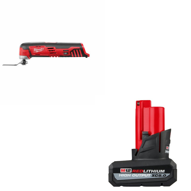 Milwaukee 2426-20 M12 Multi-Tool, Bare W/ 48-11-2450 M12 XC5.0 Battery Pack
