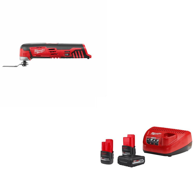 Milwaukee 2426-20 M12 Multi-Tool, Bare W/ 48-59-2452S M12 2-Battery Starter Kit