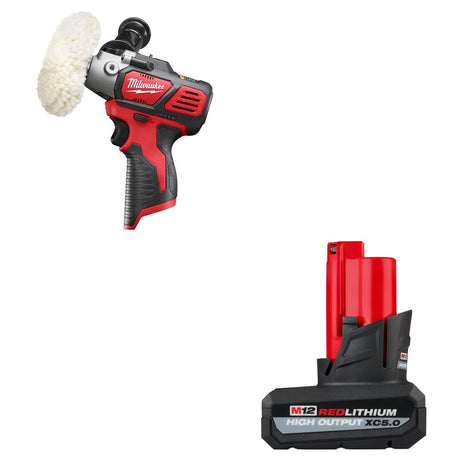 Milwaukee 2438-20 M12 Polisher/Sander, Bare W/ 48-11-2450 M12 XC5.0 Battery Pack