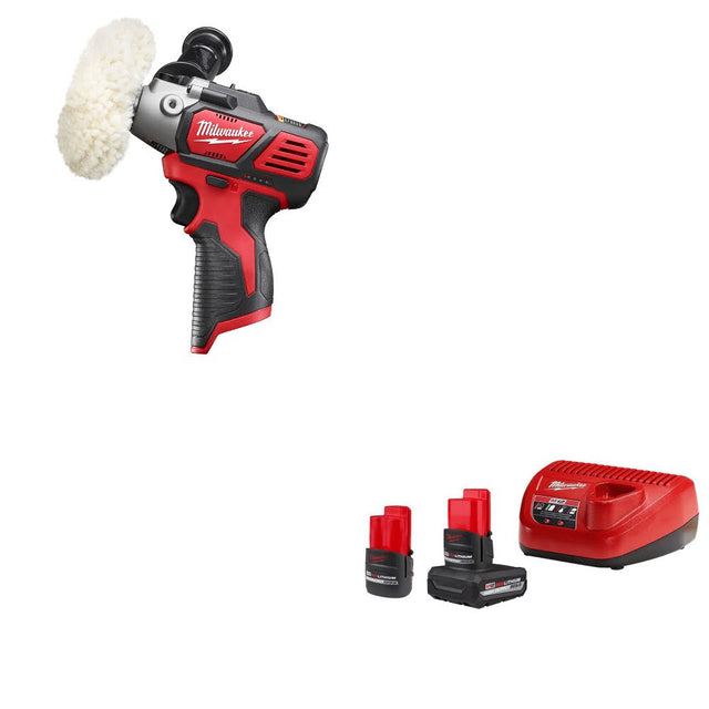 Milwaukee 2438-20 M12 Polisher/Sander W/ 48-59-2452S M12 2-Battery Starter Kit