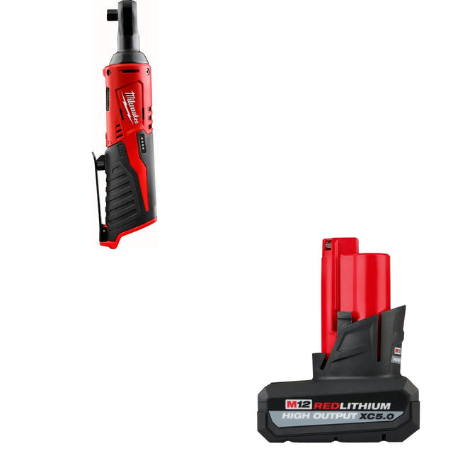 Milwaukee 2457-20 M12 Cordless 3/8" Ratchet W/ 48-11-2450 M12 XC5.0 Battery Pack