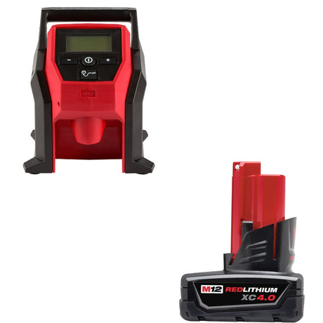 Milwaukee 2475-20 M12 Compact Inflator W/ 48-11-2440 M12 XC4.0 Battery Pack