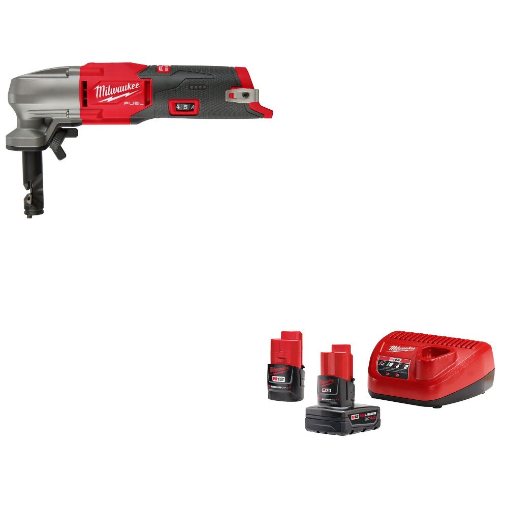 Milwaukee 2476-20 M12 FUEL 16Ga Nibbler W/ FREE 48-59-2424 M12 12V Starter Kit