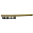 Weiler 25201 Vortec Pro Hand Wire Scratch Brush, .012 Steel Fill, Curved Handle, 4 x 19 Rows