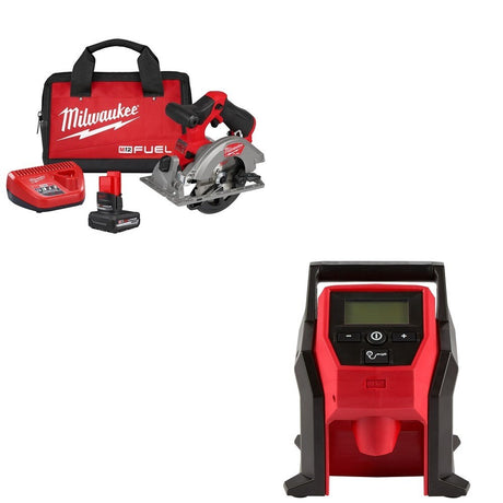 Milwaukee 2521-21HO M12 FUEL 5-3/8" Circular Saw W/ FREE 2475-20 Inflator
