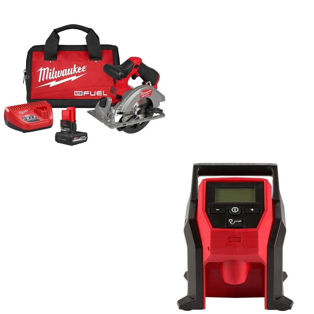 Milwaukee 2521-21HO M12 FUEL 5-3/8" Circular Saw W/ FREE 2475-20 Inflator
