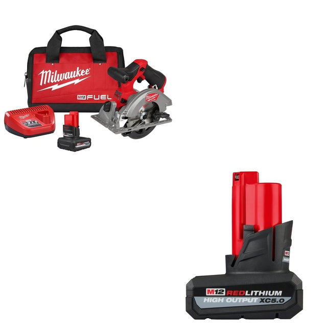 Milwaukee 2521-21HO M12 FUEL 5-3/8" Circular Saw W/ FREE 48-11-2450 Battery Pack