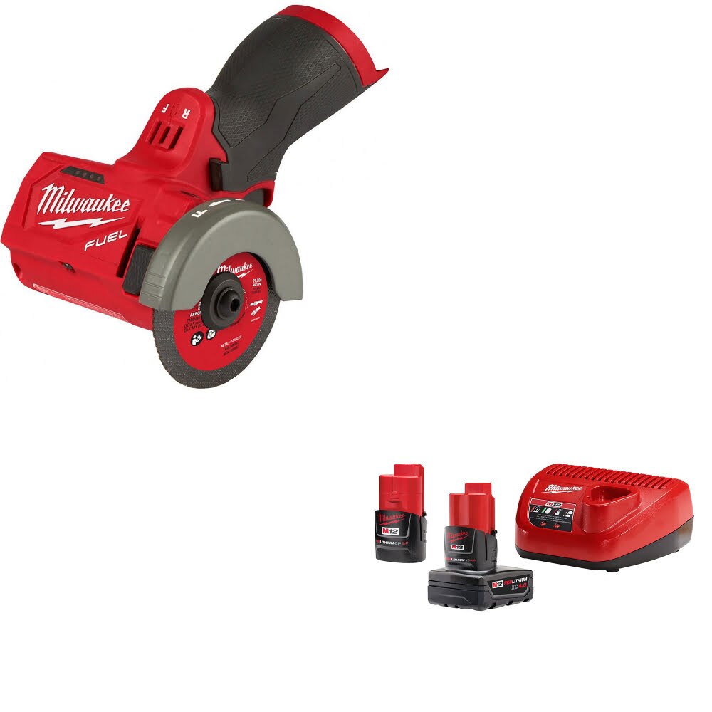 Milwaukee 2522-20 M12 FUEL Cut Off Tool W/ FREE 48-59-2424 M12 12V Starter Kit