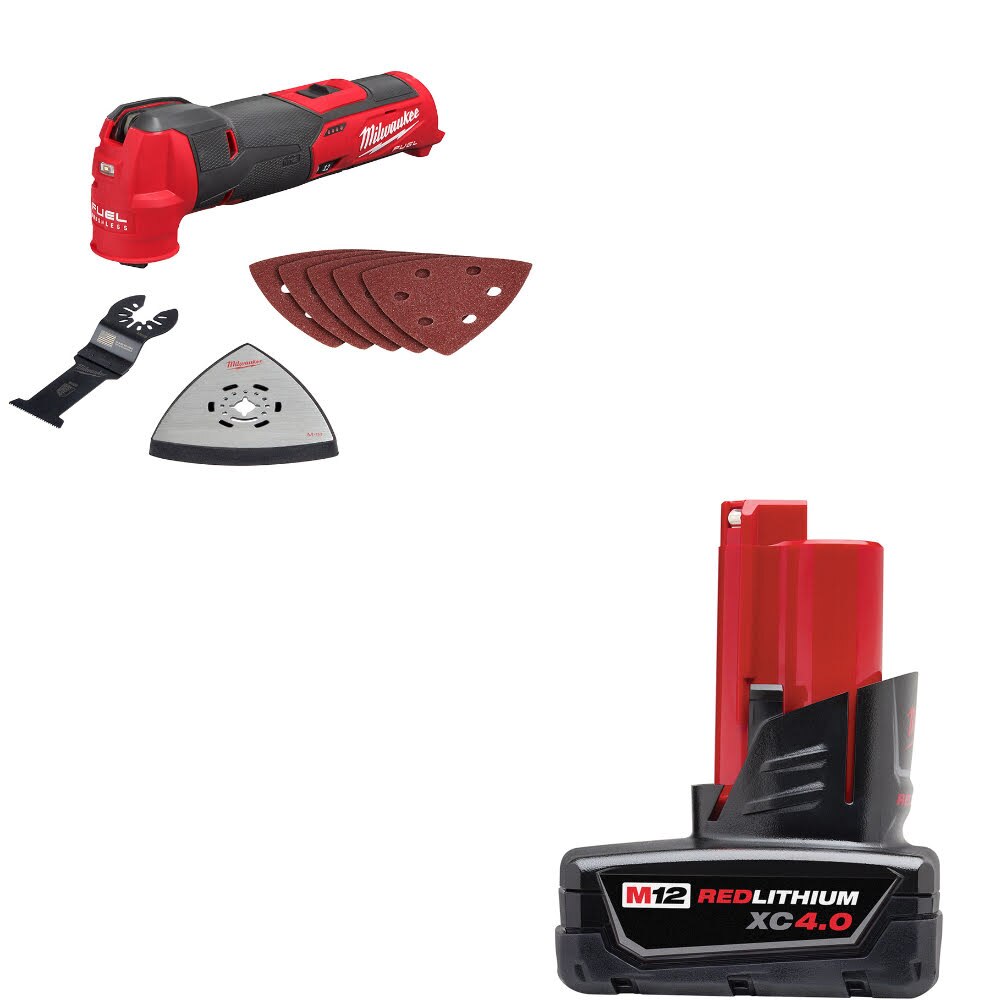 Milwaukee 2526-20 M12 FUEL Multi-Tool W/ 48-11-2440 M12 XC4.0 Battery Pack