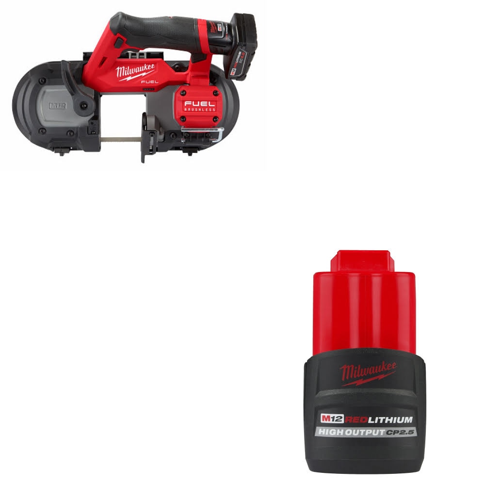 Milwaukee 2529-21XC M12 FUEL Band Saw Kit W/ 48-11-2425 M12 CP2.5 Battery Pack