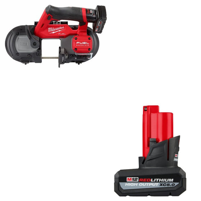 Milwaukee 2529-21XC M12 FUElLBand Saw Kit w/ FREE 48-11-2450 M12 Battery Pack