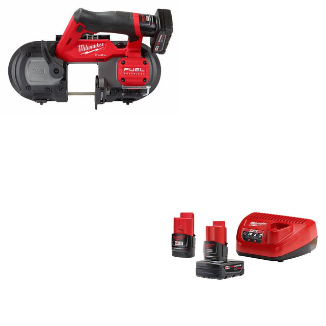 Milwaukee 2529-21XC M12 FUEL Band Saw Kit W/ 48-59-2424 M12 4Ah/2Ah Starter Kit