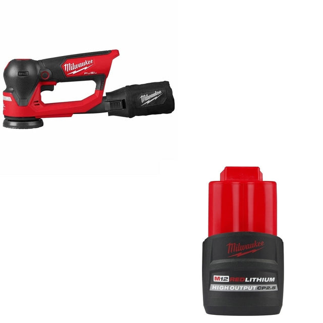 Milwaukee 2535-20 M12 FUEL 3" Random Orbital Detail Sander W/ FREE 48-11-2425 M12 Battery