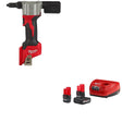 Milwaukee 2550-20 M12 Rivet Tool, Bare W/ 48-59-2452S M12 2-Battery Starter Kit