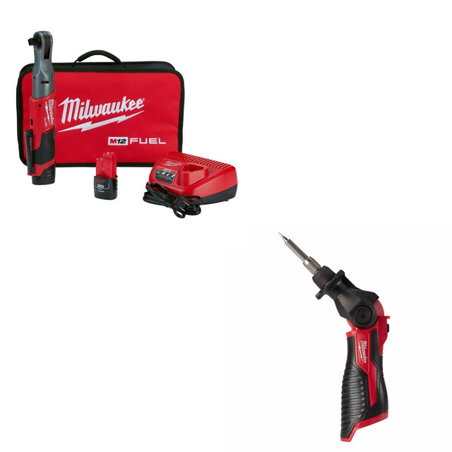 Milwaukee 2558-22 Ratchet Kit W/ FREE 2488-20 Soldering Iron