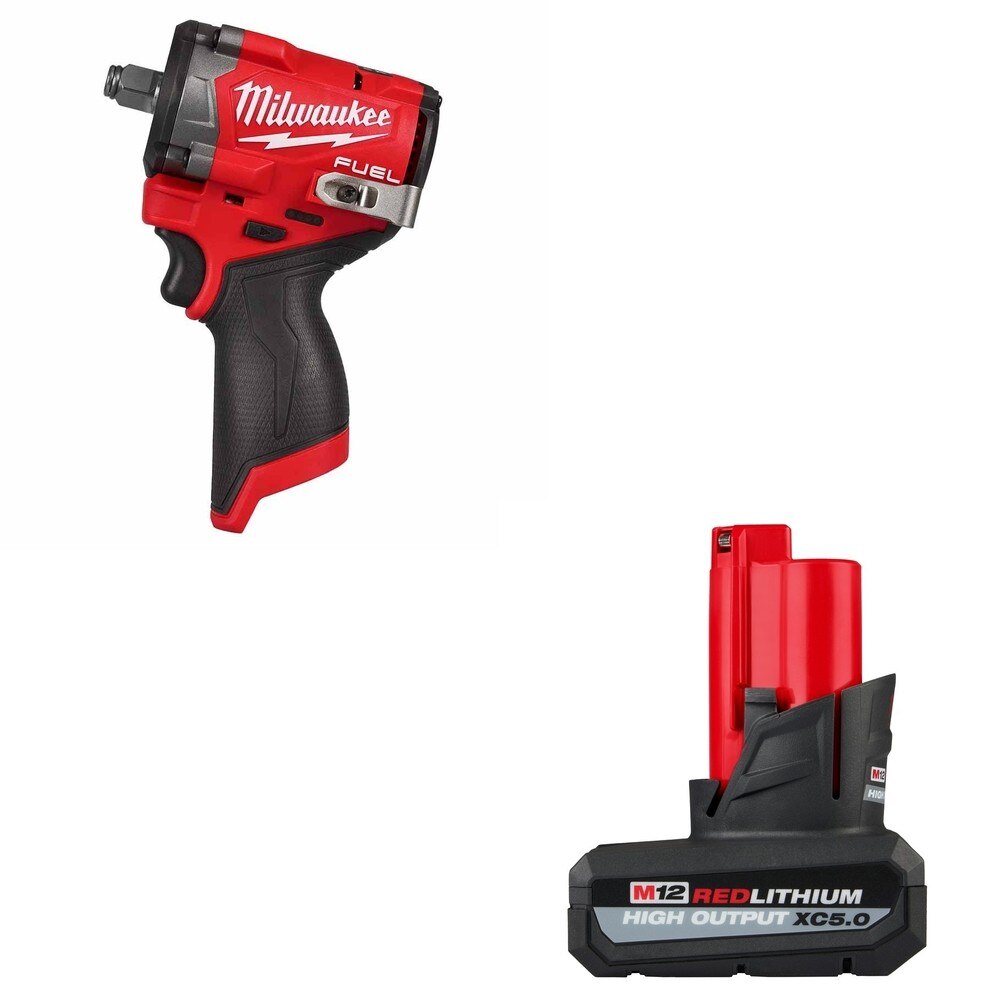 Milwaukee 2563-20 M12 FUEL Stubby 1/2" Impact Wrench W/ FREE 48-11-2450 M12 Battery