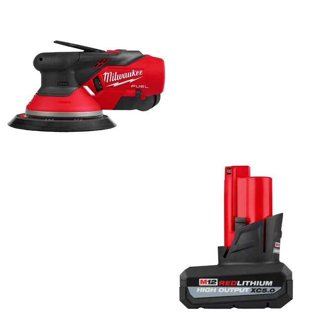Milwaukee 2584-20 M12 FUEL 6" Random Orbital Sander (3/32") W/ FREE 48-11-2450 M12 Battery