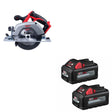 Milwaukee 2630-20 M18 18V 6-1/2" Circ Saw W/ 48-11-1862 M18 XC6.0 Battery, 2Pk