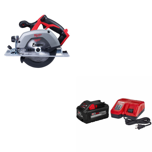 Milwaukee 2630-20 M18 18V 6-1/2" Circ Saw W/ 48-59-1880 M18 XC8.0 Starter Kit