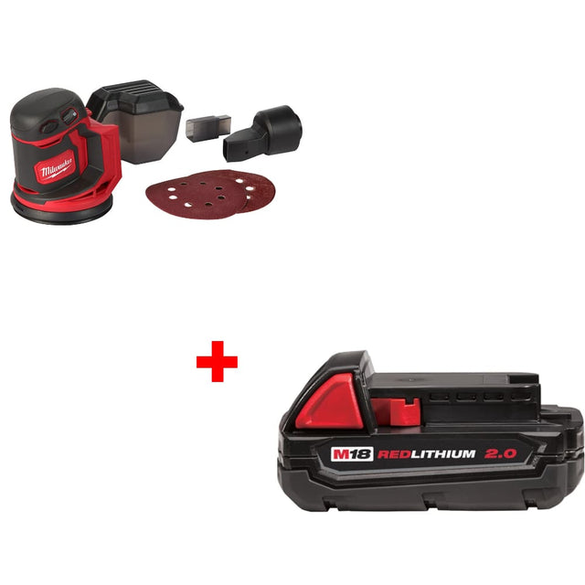 Milwaukee 2648-20 M18 Orbit Sander w/ FREE 48-11-1820 M18 2.0 Battery Pack